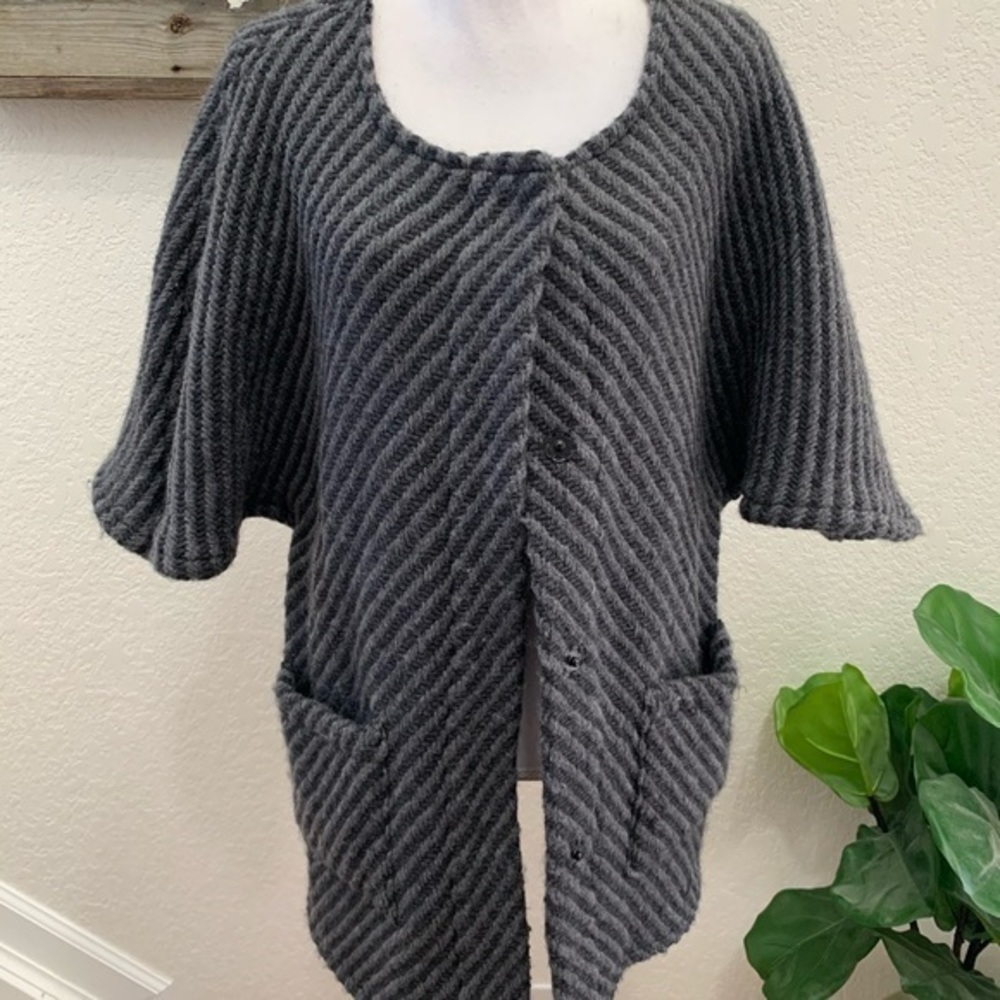 Blarney Woolen‎ Mills gray wool blend cardigan OS